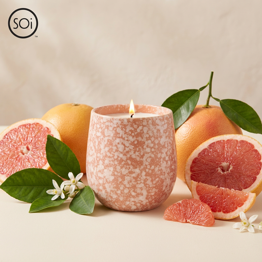 Pink Grapefruit | 14oz Speckled Ceramic Candle