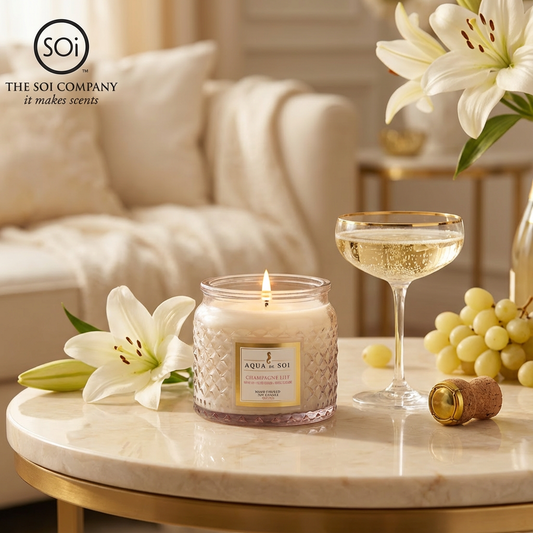 Champagne Lily | 11oz Faceted Jar Candle