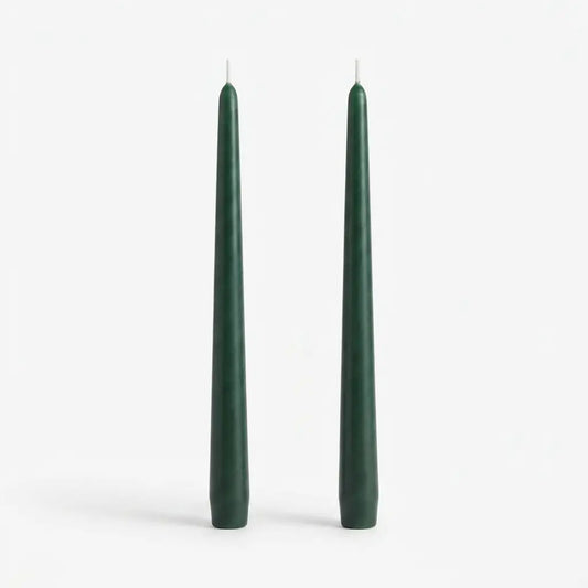 Green | 12" Taper Candle - Set of 2