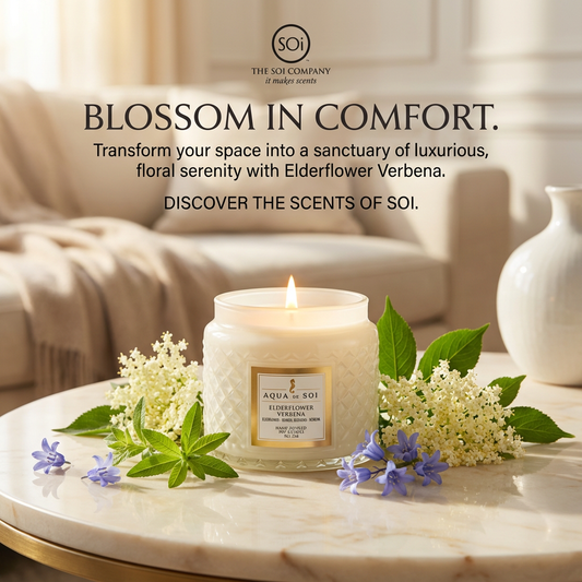 Elderflower Verbena | 11oz Faceted Jar Candle