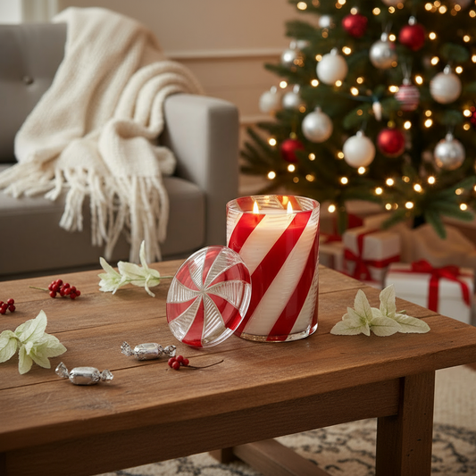 Peppermint Twist | 26oz Glass XL Candle - Holiday Magic