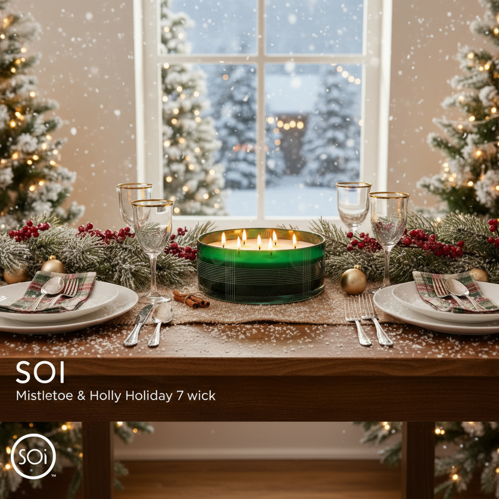 Mistletoe & Holly | 60oz Plaid Glass XL