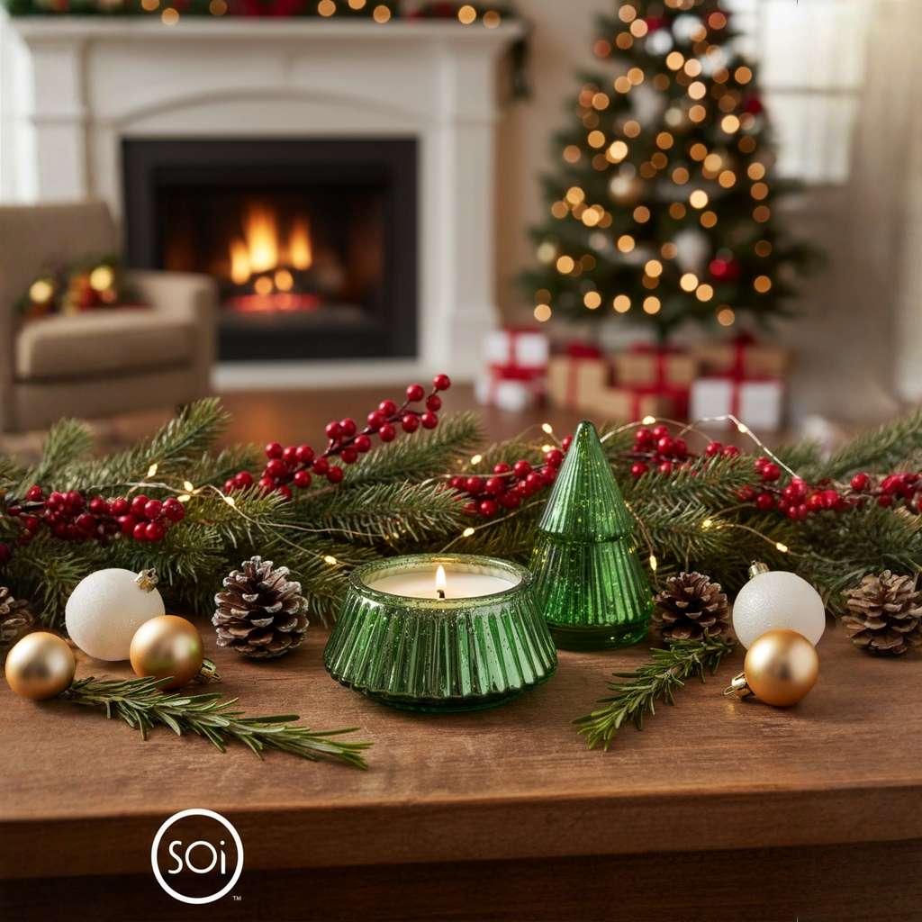 Mistletoe & Holly | 9oz Christmas Tree Candle
