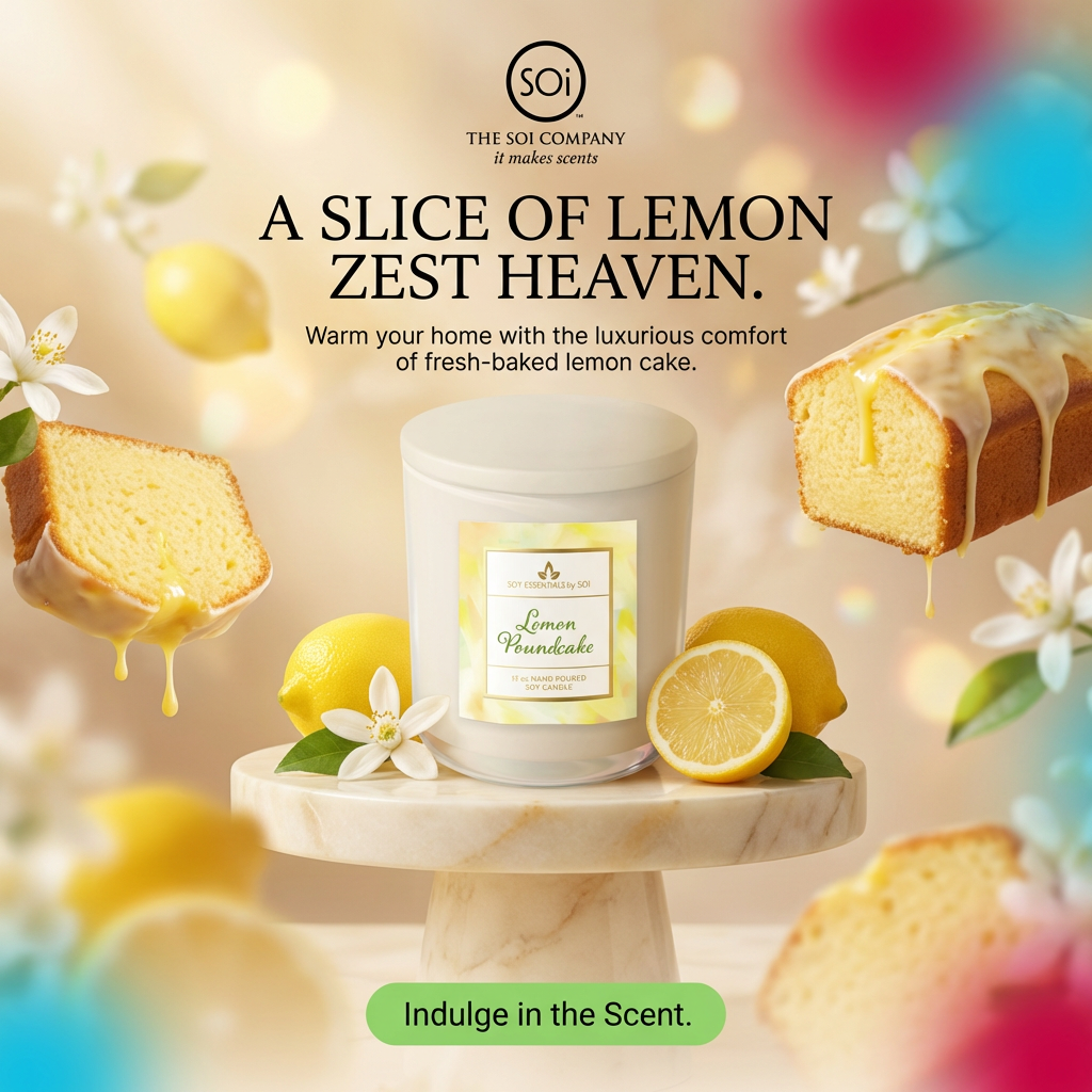 Lemon Poundcake | 12oz Glass Candle - Watercolors Collection