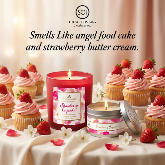 Strawberry Cupcake Duo | 8oz Tin & 12oz Jar Candle - Watercolors Collection