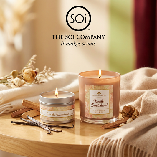Vanilla Sandalwood | 12oz Glass Candle - Watercolors Collection