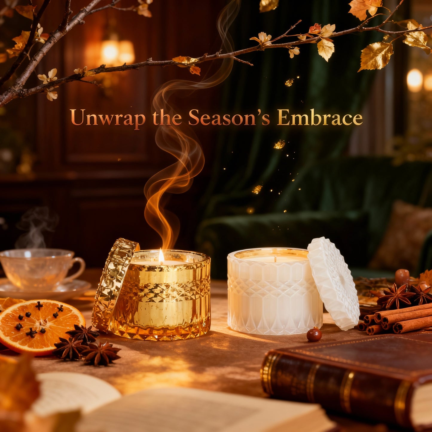 White Pomander & Gilded Cinnamon Duo | 8oz Shimmer Set