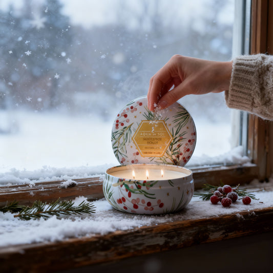 Mistletoe & Holly | 21oz Triple Wick Tin