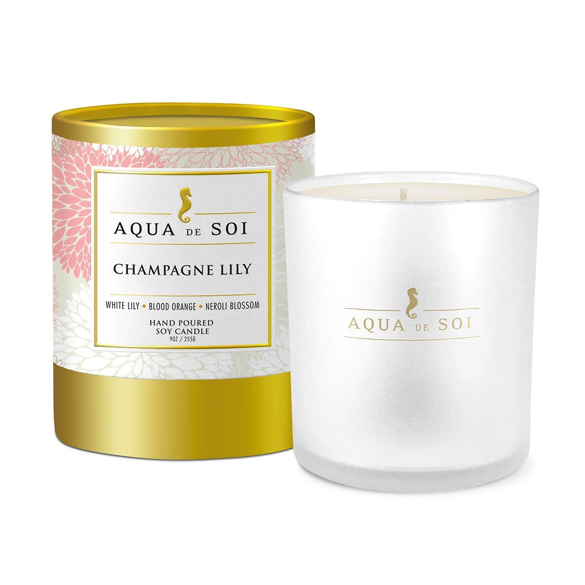 white lily candle Champagne Lily