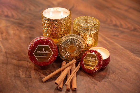 Gilded Cinnamon | 15oz Shimmer Candle - Holiday Magic