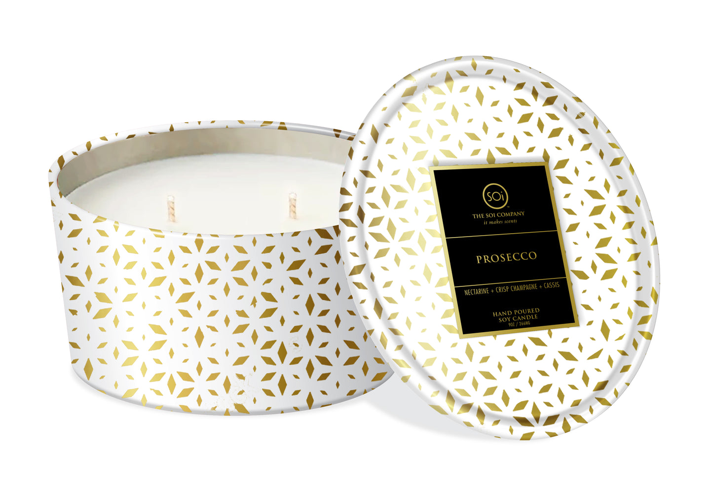 Prosecco Candle Duo | 15oz Shimmer Candle + 12oz Shimmer Tin Candle