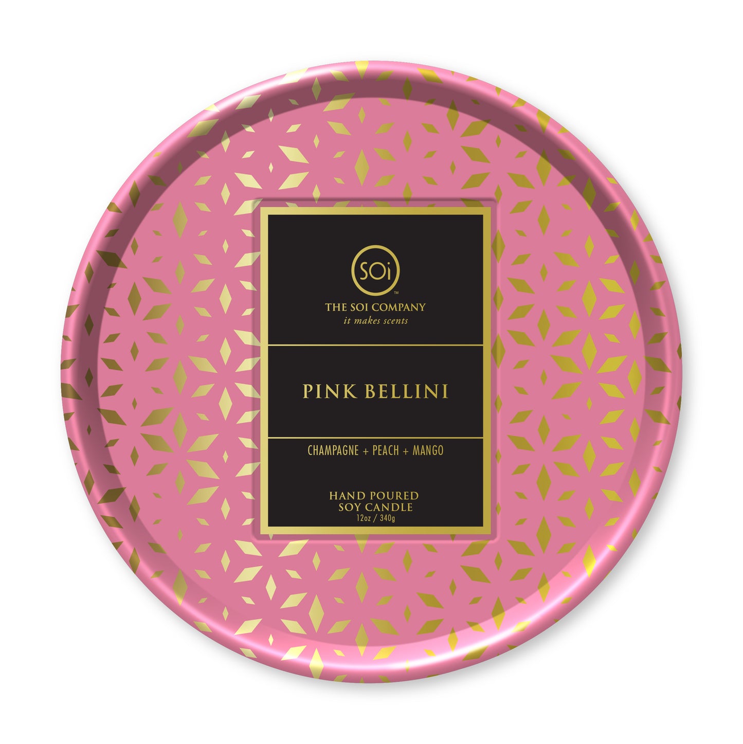 Pink Bellini | 12oz Shimmer Tin Candle