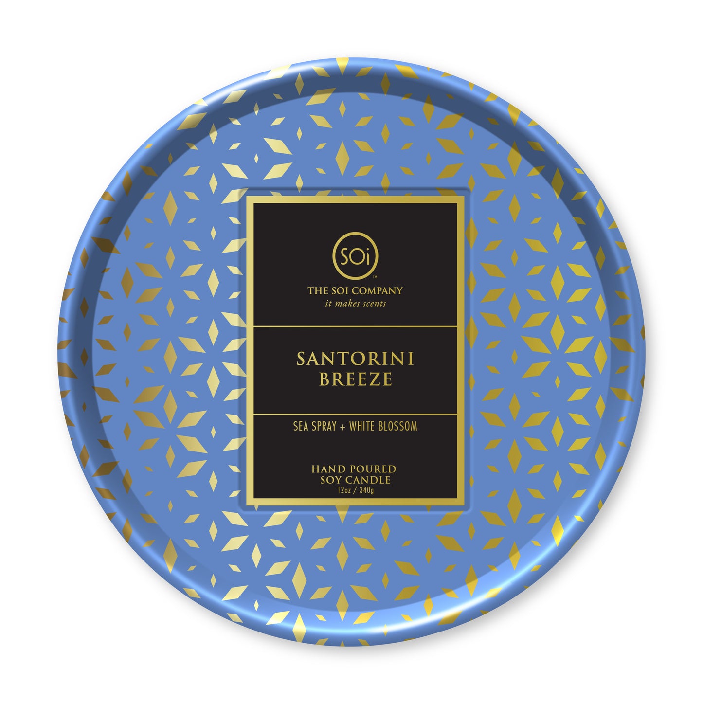 Santorini Breeze | 12oz Shimmer Tin Candle