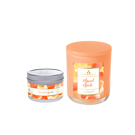 Aperol Spritz Duo | 8oz Candle Tin & 12oz Candle Jar - Watercolors Collection