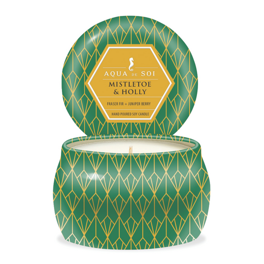 Mistletoe & Holly | 9oz Lux Travel Tin Candle