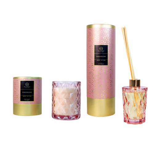 Pink Bellini Duo | 9oz Luxe Box Candle + 7oz Reed Diffuser