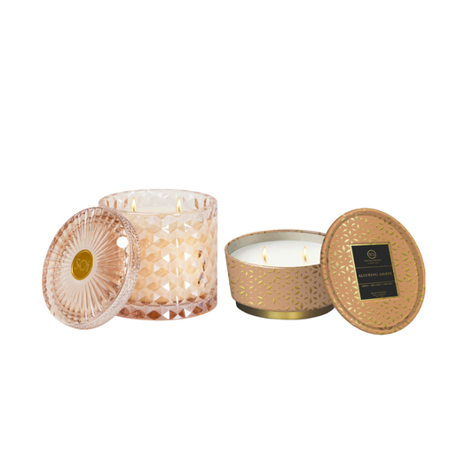 Alluring Amber Candle Duo | 15oz Shimmer Candle + 12oz Shimmer Tin Candle