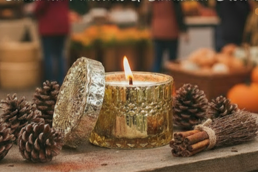 Gilded Cinnamon | 8oz Petite Shimmer Candle - Holiday Magic
