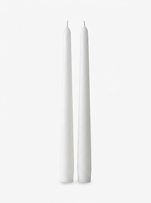 White | 12" Taper Candle - Set of 2