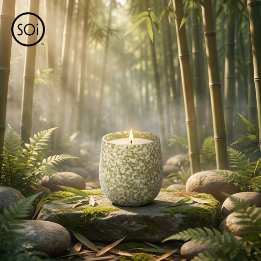 Bamboo Forest |  14oz Speckled Ceramic Candle