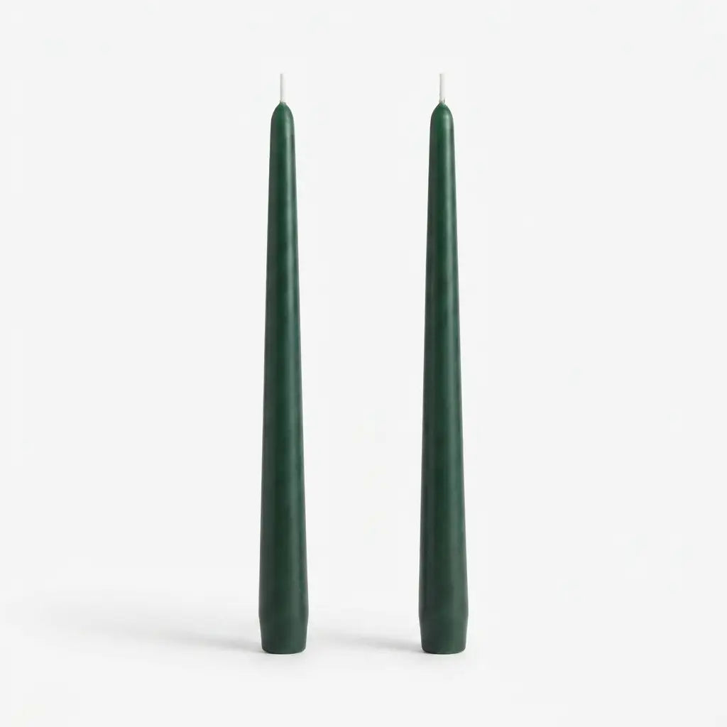 Green | 12" Taper Candle - Set of 2