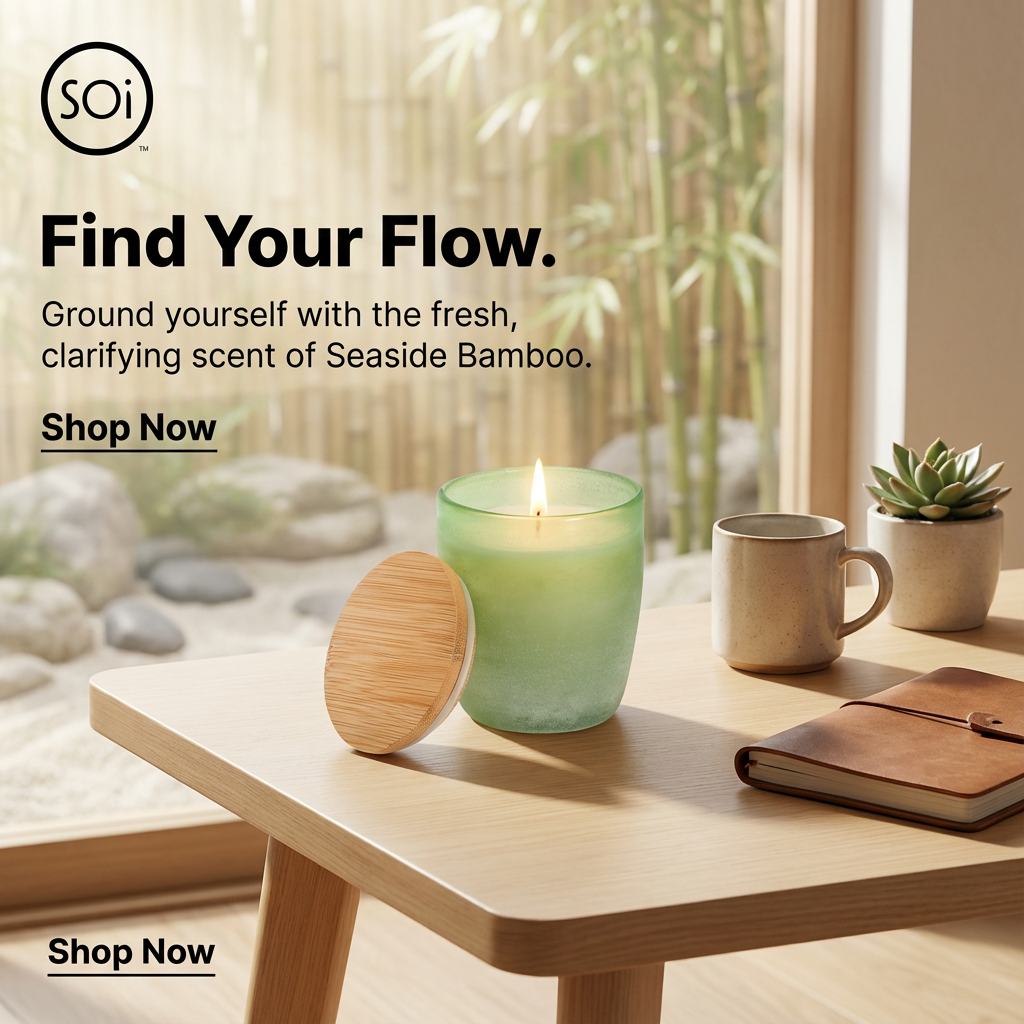 Seaside Bamboo | 13oz Sea Glass Candle