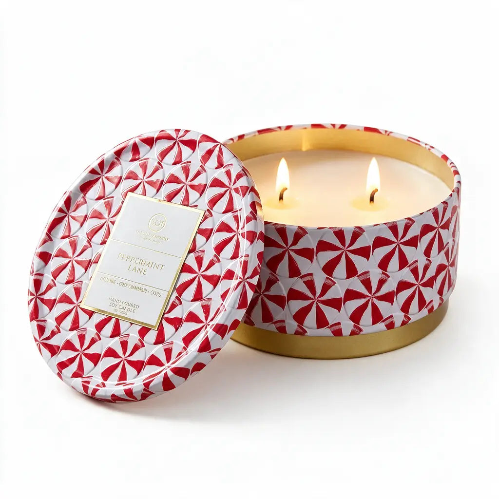 Peppermint Lane  | 12oz Embossed Luxe Tin