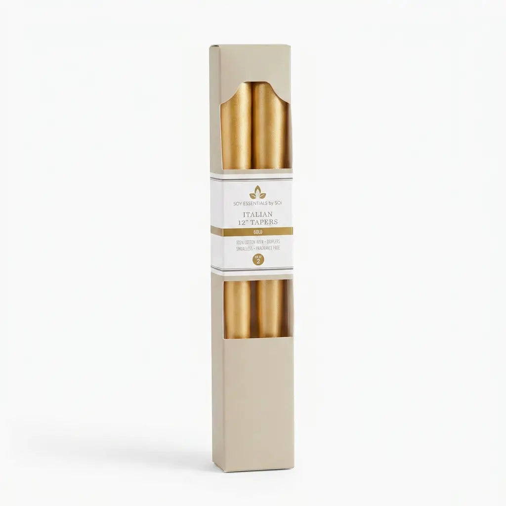 Gold | 12" Taper Candle - Set of 2