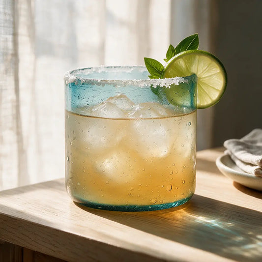 Aqua | 10oz Effervescent Glass Tumbler - Drinkware