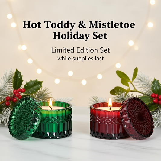 Hot Toddy + Mistletoe & Holly Duo | 8oz Shimmer Set