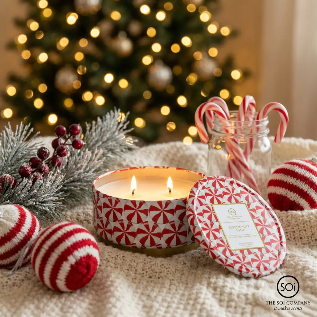 Peppermint Lane  | 12oz Embossed Luxe Tin