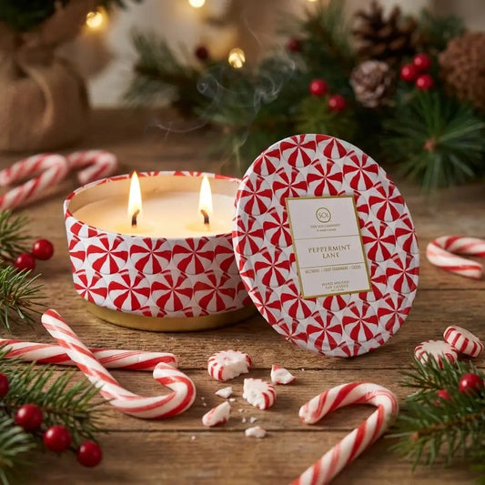 Peppermint Lane  | 12oz Embossed Luxe Tin