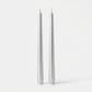 Silver | 12" Taper Candle - Set of 2