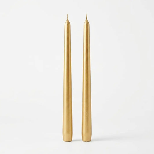 Gold | 12" Taper Candle - Set of 2
