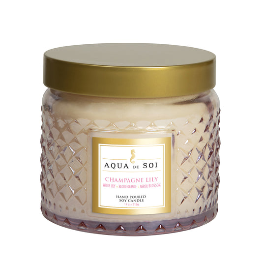 Champagne Lily | 11oz Faceted Jar Candle