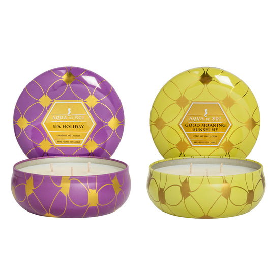 Spa Holiday + Good Morning Sunshine Duo | 21oz Triple Wick Tin (x2)