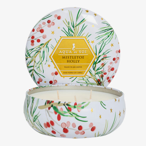 Mistletoe & Holly | 21oz Triple Wick Tin