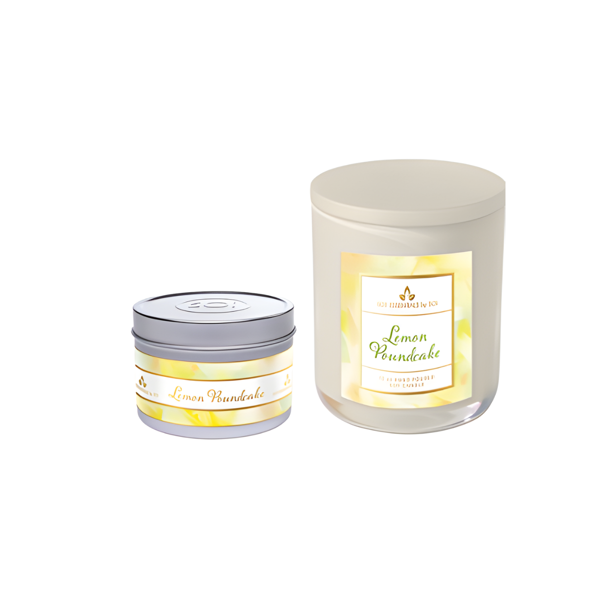 Lemon Poundcake Duo | 8oz Tin Candle & 12oz Candle Jar - Watercolors Collection