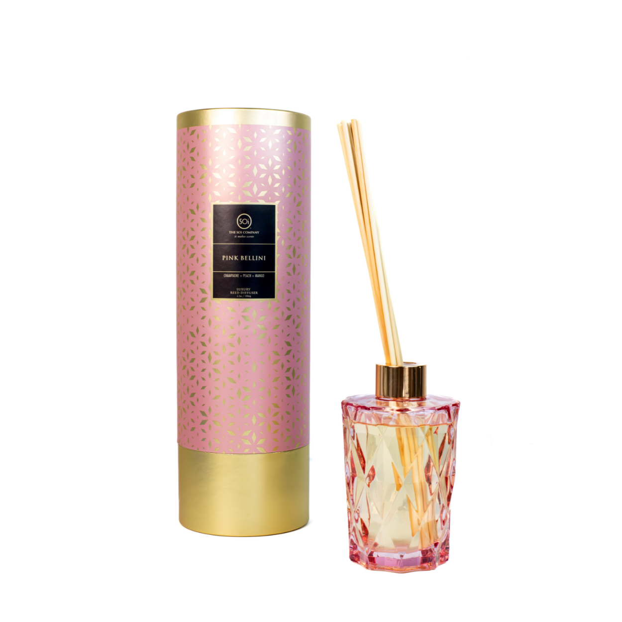 Pink Bellini Duo | 9oz Luxe Box Candle + 7oz Reed Diffuser