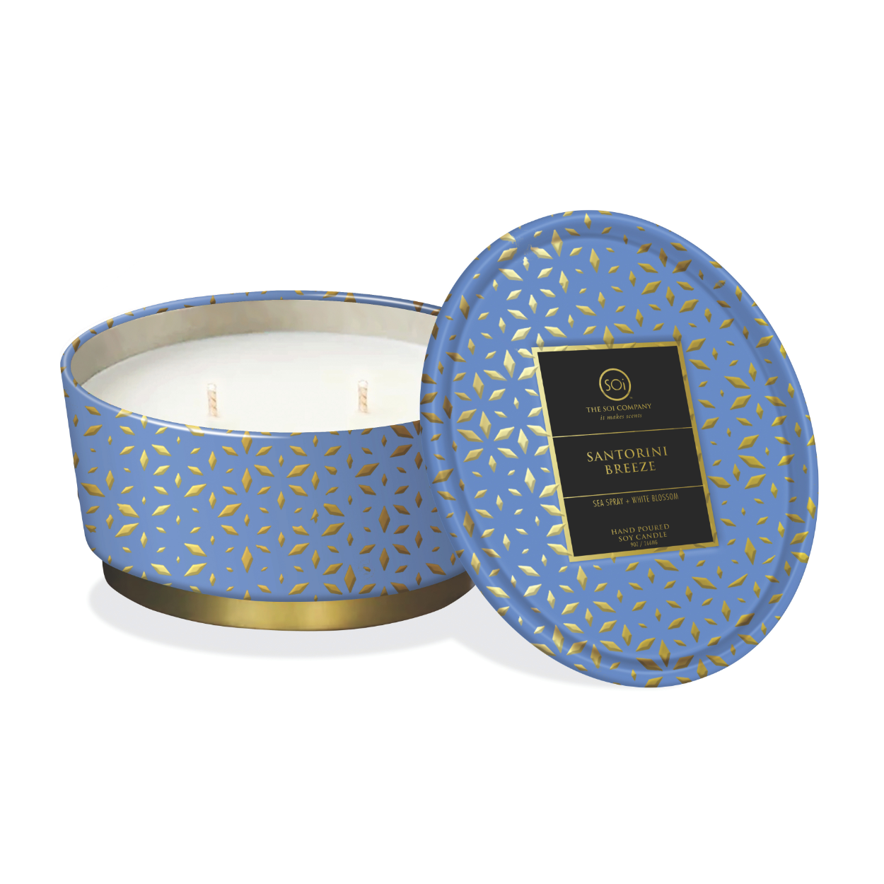 Santorini Breeze | 12oz Shimmer Tin Candle