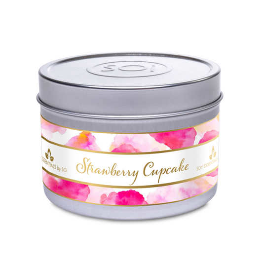 Strawberry Cupcake | 8oz Tin Candle - Watercolors Collection