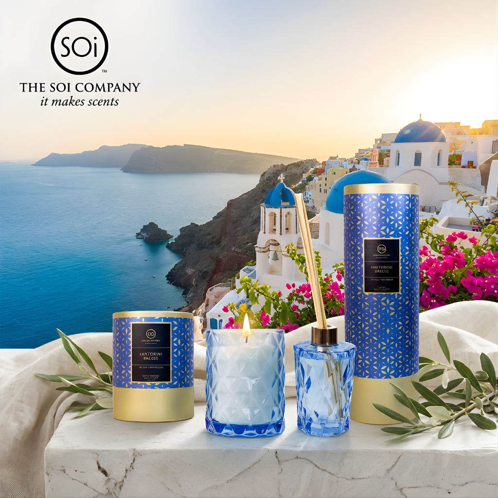 Santorini Breeze Diffuser Duo | 9oz Luxe Box Candle + 7oz Reed Diffuser