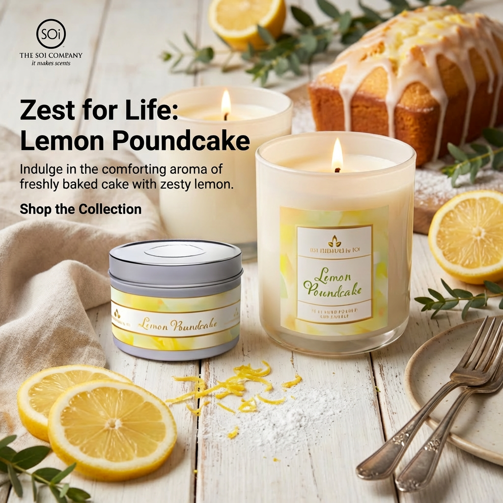 Lemon Poundcake Duo | 8oz Tin Candle & 12oz Candle Jar - Watercolors Collection