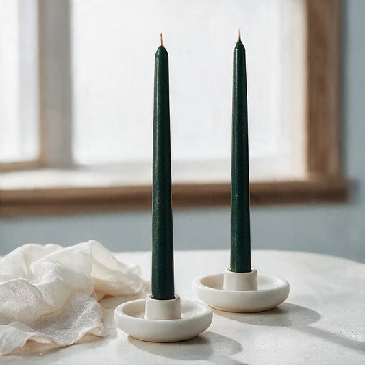 Green | 12" Taper Candle - Set of 2