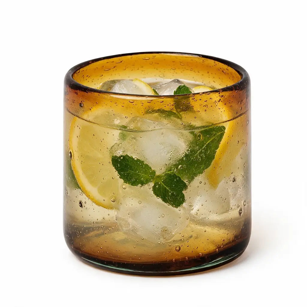 Amber | 10oz Effervescent Glass Tumbler - Drinkware Collection