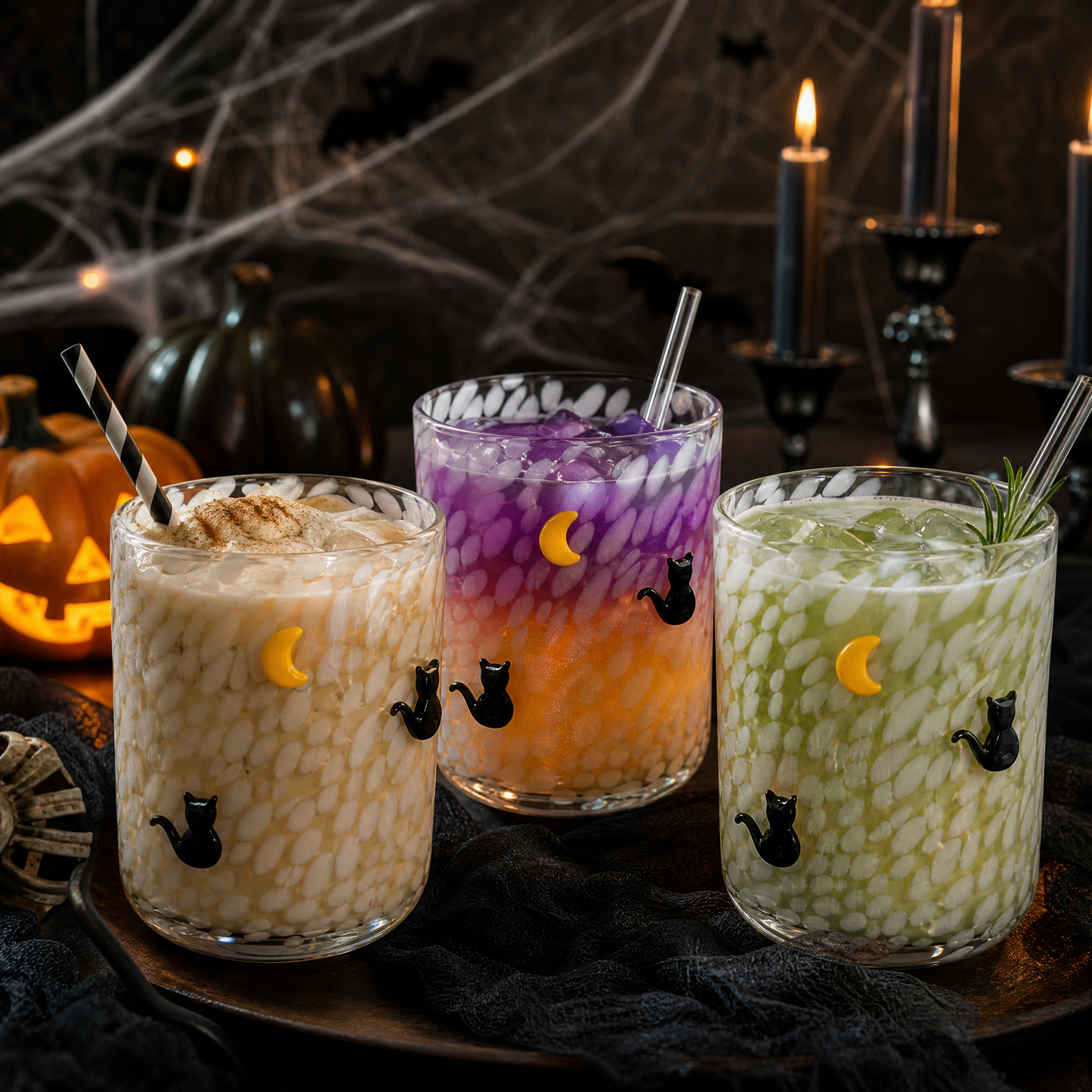 Black Cat Moon | 13oz Icon Glass Tumbler - Drinkware