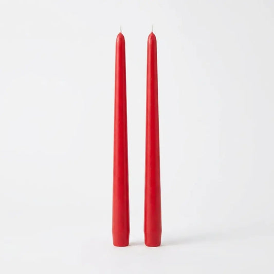 Red | 12" Taper Candle - Set of 2