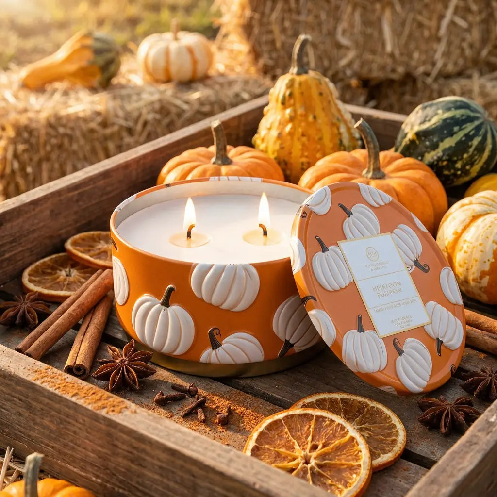 Heirloom Pumpkin | 12oz Embossed Fall Icon Tin
