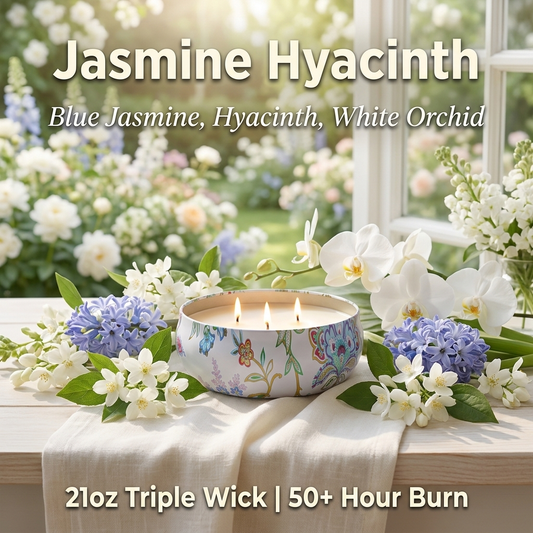 Jasmine Hyacinth | 21oz Triple Wick Tin Candle