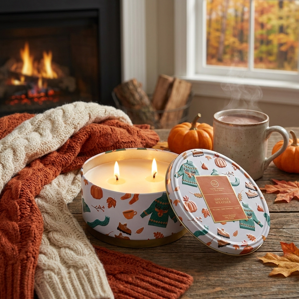 Heirloom Pumpkin & Sweater Weather Duo | 12oz Embossed Luxe Tins